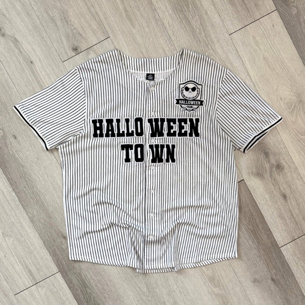 Disney Nightmare Before Christmas Halloween Town Skellington Baseball Jersey XXL